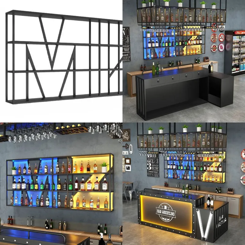 벽걸이형 철제 와인랙 바 카운터 디스플레이 스탠드 -  - Wine & Beer Guayaquil 리뷰 및 가격